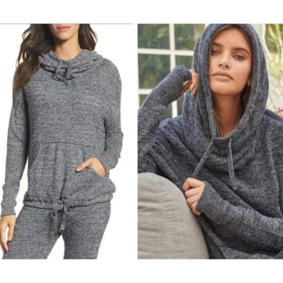 Barefoot Dreams CozyChic Lite‎ Pebble Beach Hoodie Size Large - Picture 1 of 10
